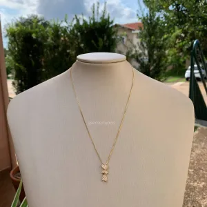 Colar coração e menina cravejada  - banhado a ouro 18k