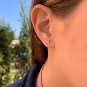 Brinco ponto de luz 1 - banhado a prata 925