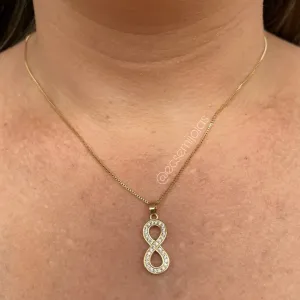 Colar com infinito cravejado - 45cm - banhado a ouro 18k