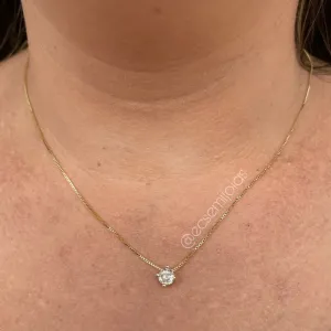 Colar ponto de luz 5mm com garras - 45cm - banhado a ouro 18k