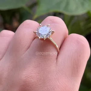 Anel solitário 10mm - banhado a ouro 18k