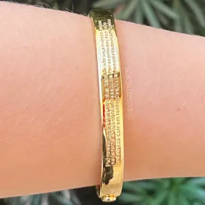 Bracelete Pai Nosso - 8mm - banhado a ouro 18k