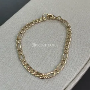 Pulseira infantil 7x3 - 13,5cm - banhado a ouro 18k