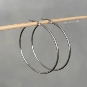 Argola com trava tubolar lisa (G) - 2x60mm - aço