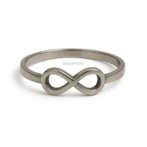 Anel infinito liso vazado - aço