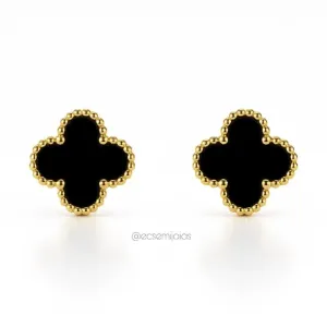 Brinco de trevo - 11mm - aço inoxidável dourado