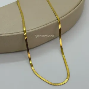 Colar de fita de 2,5mm - 45cm - aço dourado