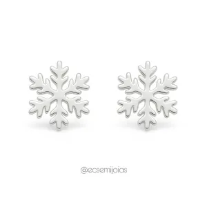Brinco de floco de neve - 8mm diâmetro - aço inoxidável