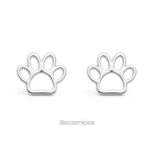 Brinco de pata de cachorro lisa - 8mm diâmetro - aço inoxidável
