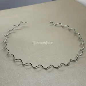 Canga com fio de ondas - aço inoxidável