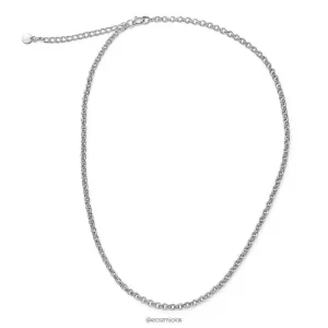 Colar elo português 3mm - 40cm + extensor - aço inoxidável