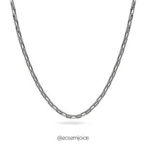 Colar masculino de elo cartier 4mm - 60cm - aço inoxidável