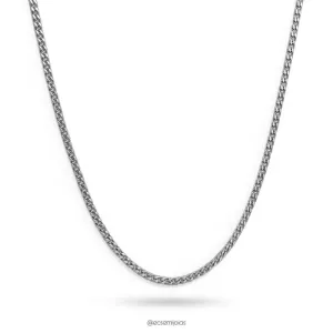 Colar masculino de elo grumet 3mm - 60cm - aço inoxidável