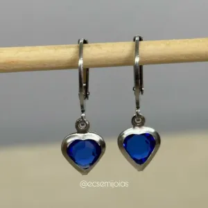 Argola tranqueta com coração 6mm - aço inoxidável