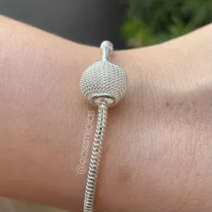 Berloque murano bola vazada - aço inoxidável