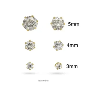 Brinco ponto de luz 5mm (G) - banhado a ouro 18k