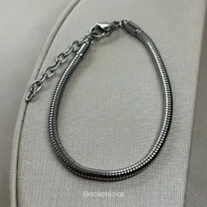 Pulseira rabo de rato 3mm -17cm + extensor - aço inoxidável