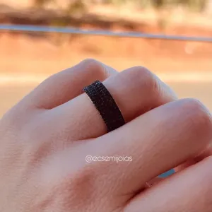 Anel com 6 fileiras cravejadas - banhado a ouro 18k