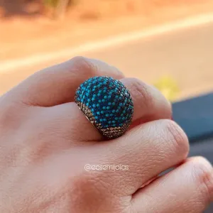 Anel oval cravejado - banhado a ouro 18k