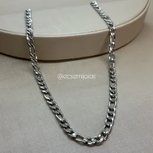 Colar masculino 3x1 de 7mm - 60cm - aço inoxidável