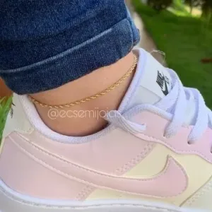 Tornozeleira cordão baiano 2mm - 24 cm+ 5 cm de extensor - banhado a ouro 18k