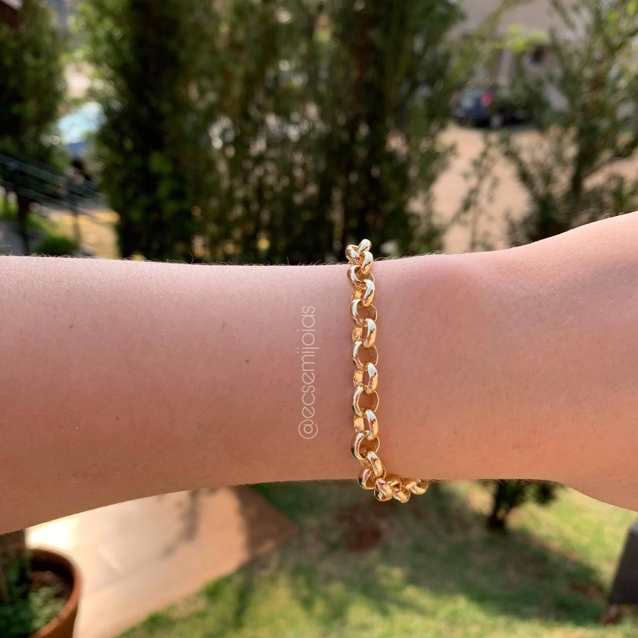 Pulseira elo português grosso