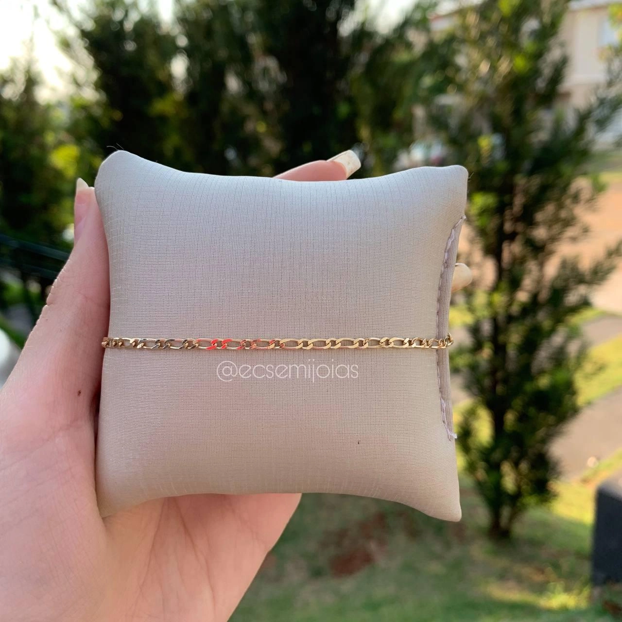 Pulseira infantil masculina 1x1 2,5 cm largura - 14 cm - banhado a ouro 18k