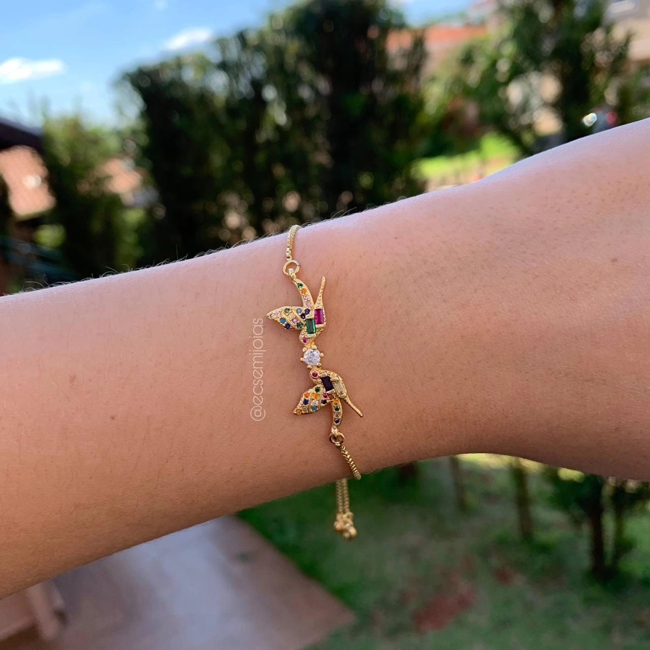 Pulseira shambala 2 beija flor