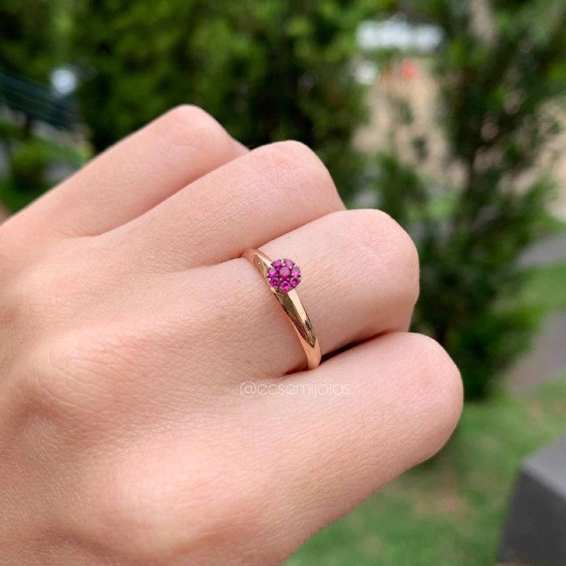 Anel solitário chuveiro florzinha