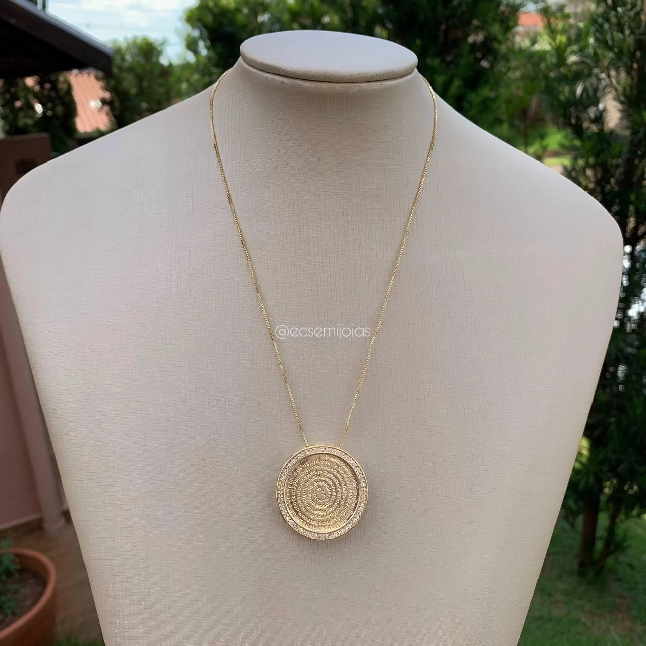 Colar oração do pai nosso - banhado a ouro 18k