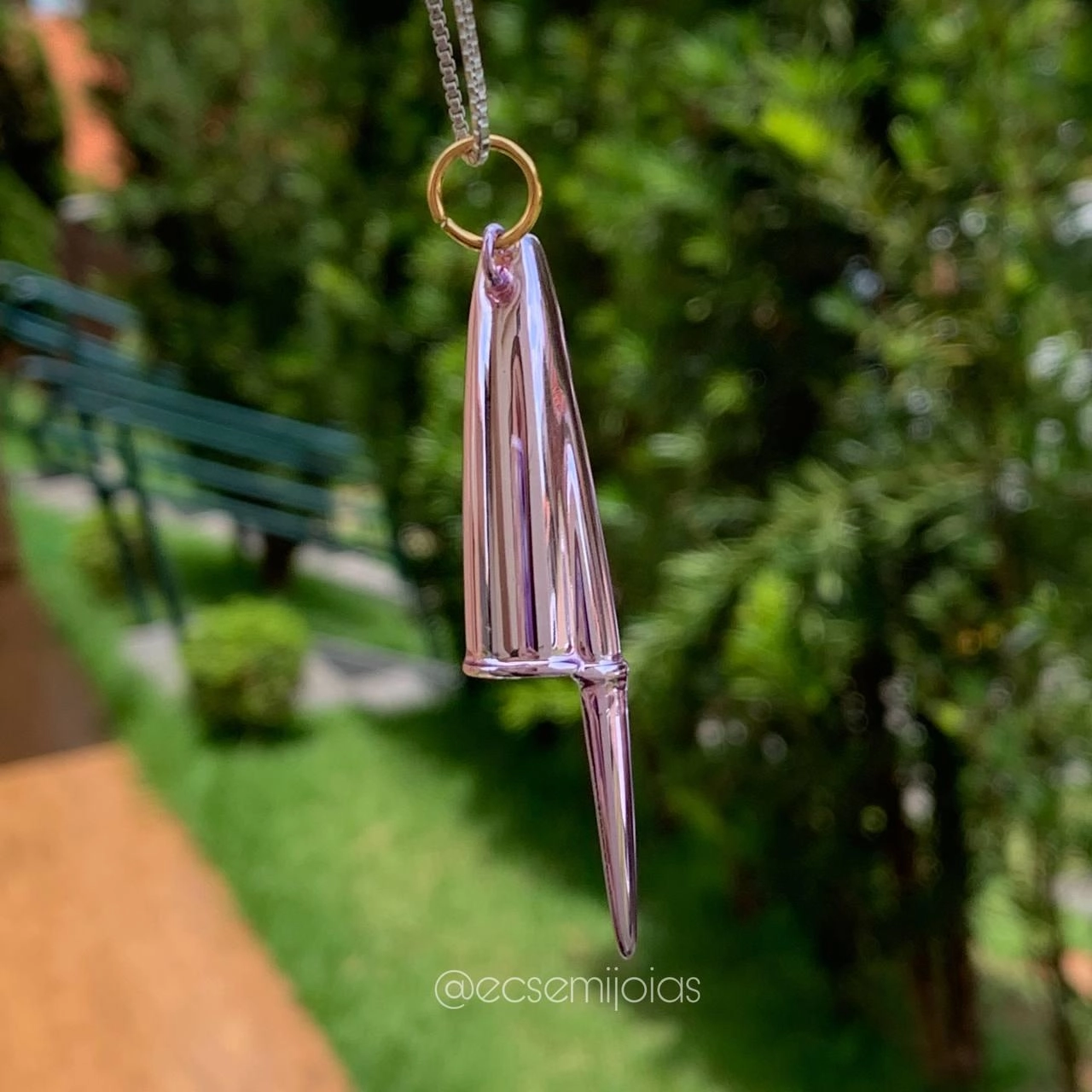 Pingente tampa de caneta 5.80 cm- verniz pink