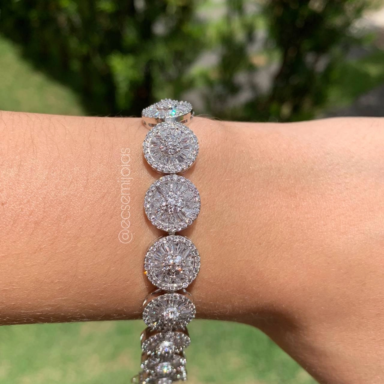 Pulseira de pizza chique prata