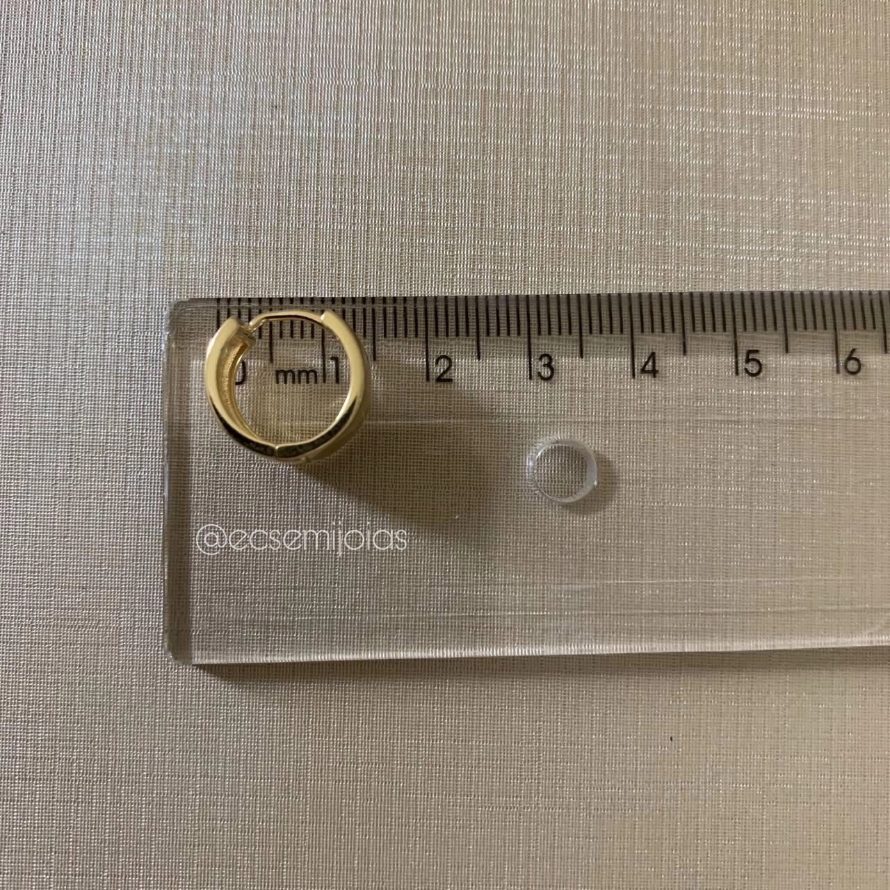 Brinco argola inteira lisa  - banhado a ouro 18k