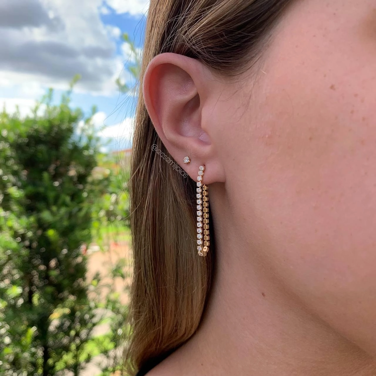 Brinco riviera - banhada a ouro 18k