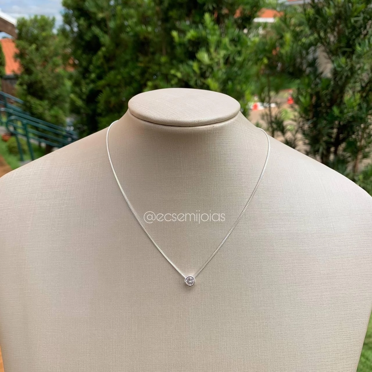 Colar ponto de luz - banhado a prata 925