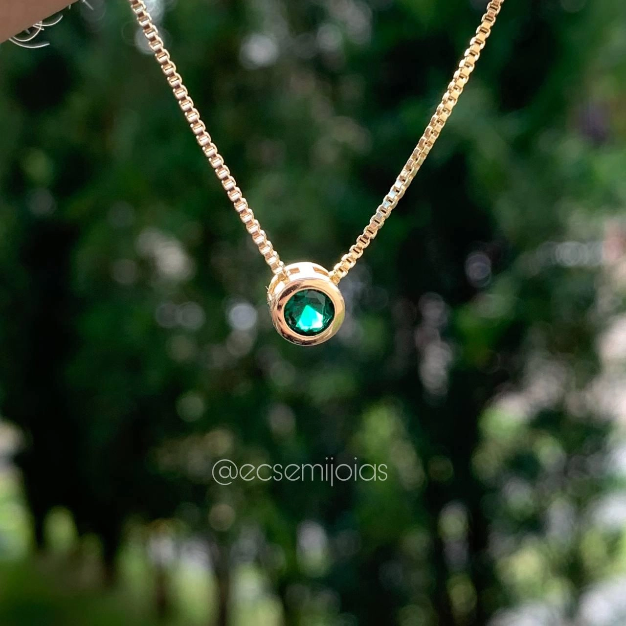 Colar ponto de luz 4mm - corrente veneziana de 40cm - banhado a ouro 18k