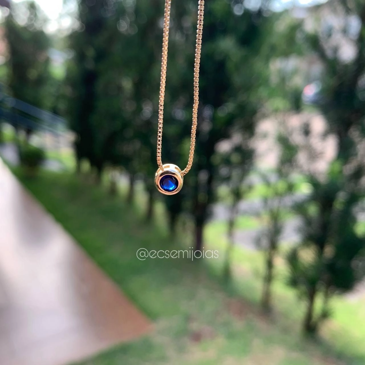 Colar ponto de luz 4mm - corrente veneziana de 40cm - banhado a ouro 18k
