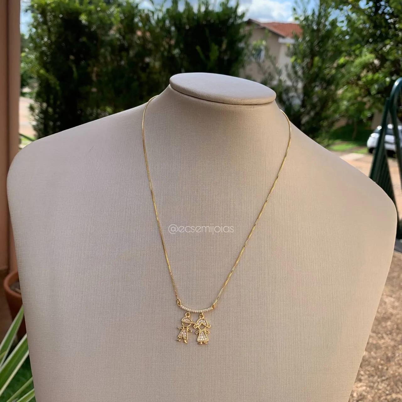 Colar canga casal  - banhado a ouro 18k