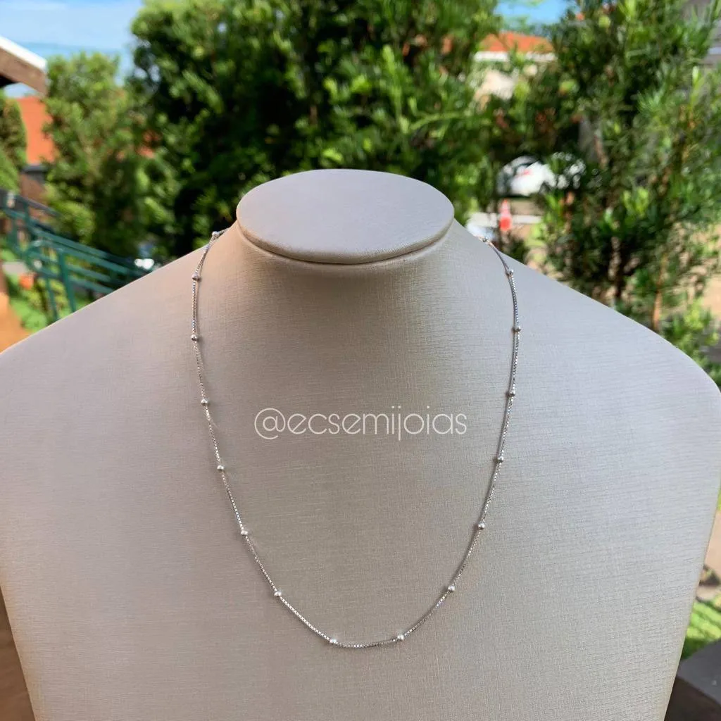 Colar bolinha 2 mm 2.50 com espaço - PRATA 925