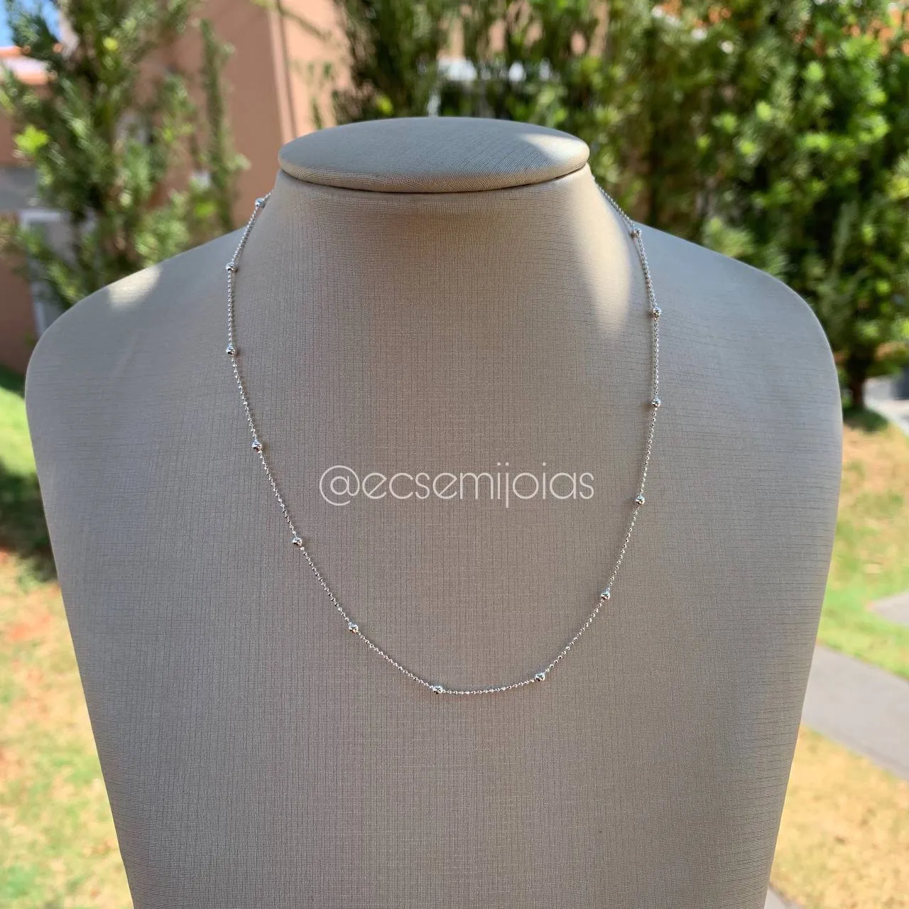 Colar choker bolinhas - PRATA 925