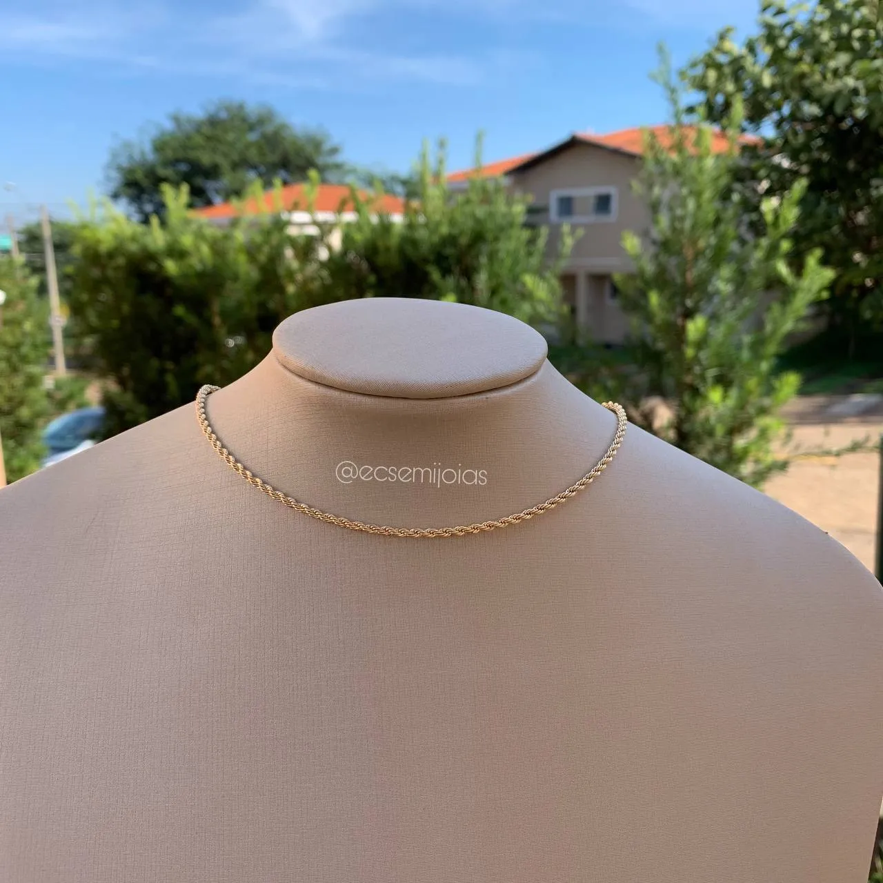 Colar choker cordão baiano de 2,5 mm - banhado a ouro 18k