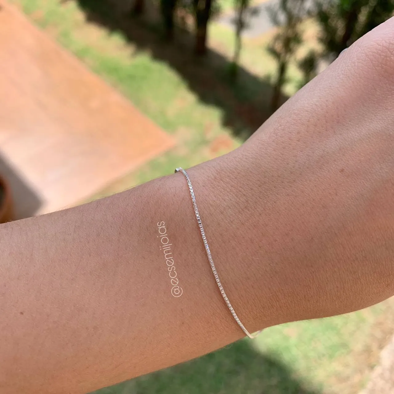 Pulseira veneziana fininha - PRATA 925