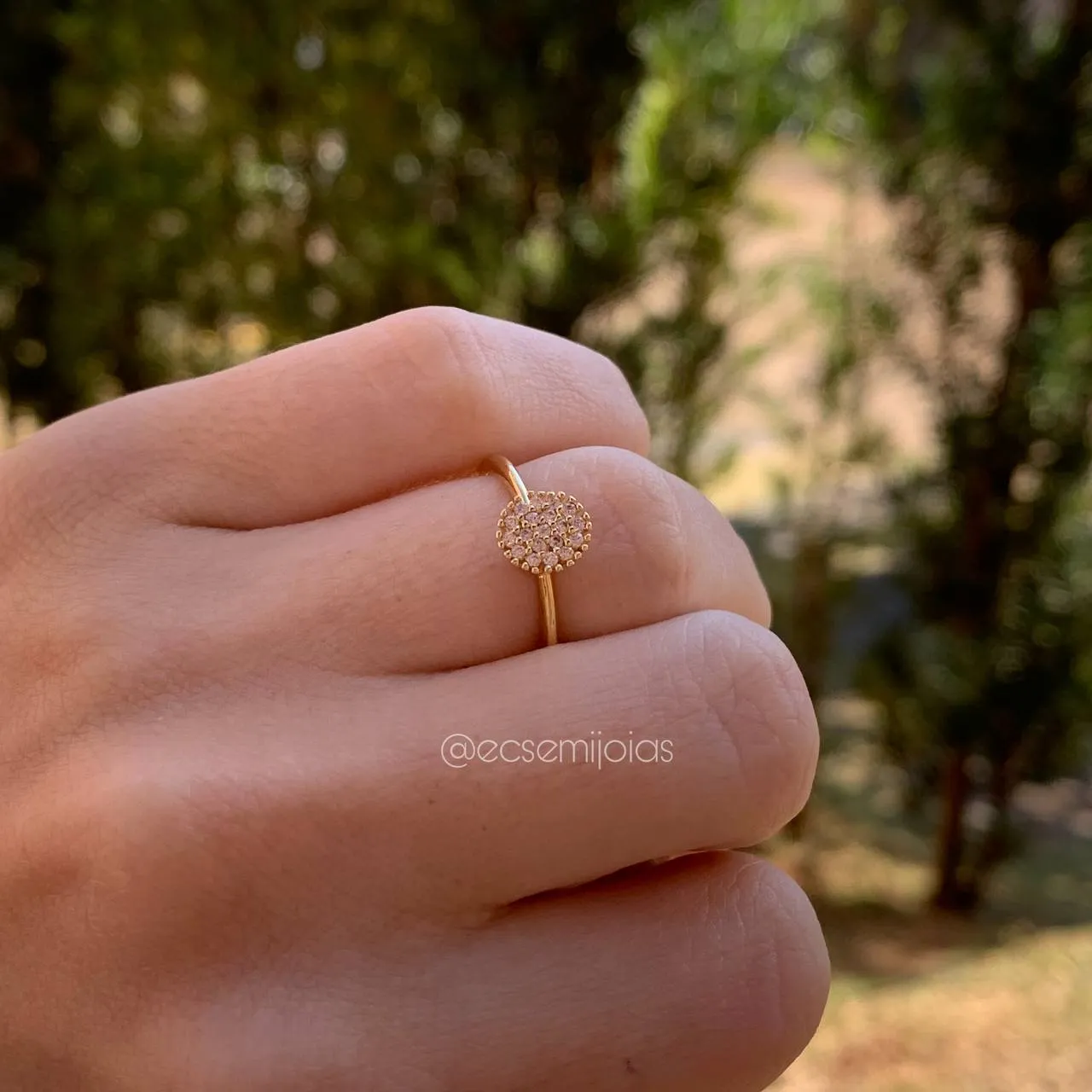 Anel chuveiro - banhado a ouro 18k