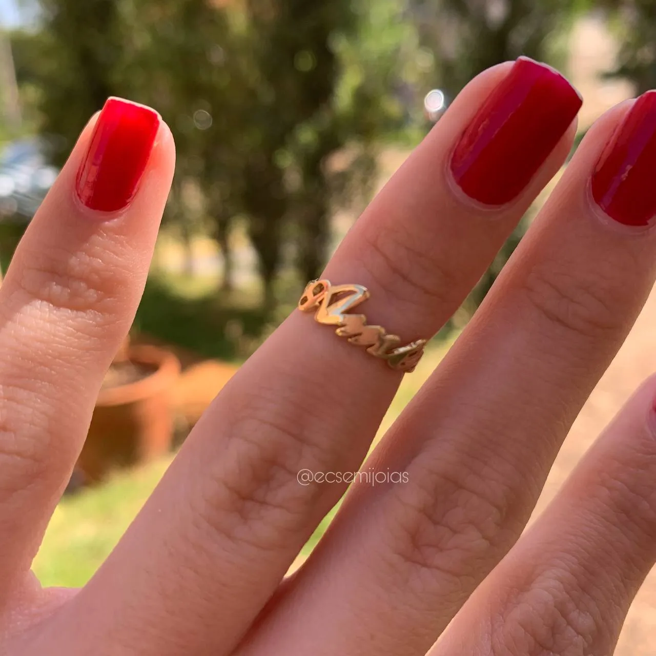 Anel falange amém - banhado a ouro 18k