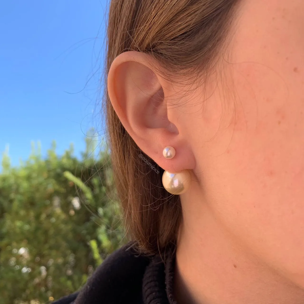 Brinco perola 12 mm - banhado a ouro 18k- brinco de encaixe