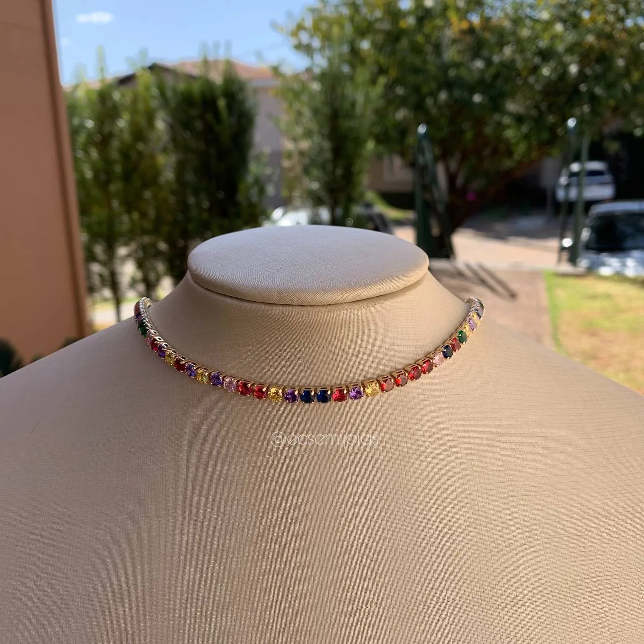 Colar riviera com fecho silicone - banhado a ouro 18k - 40 cm