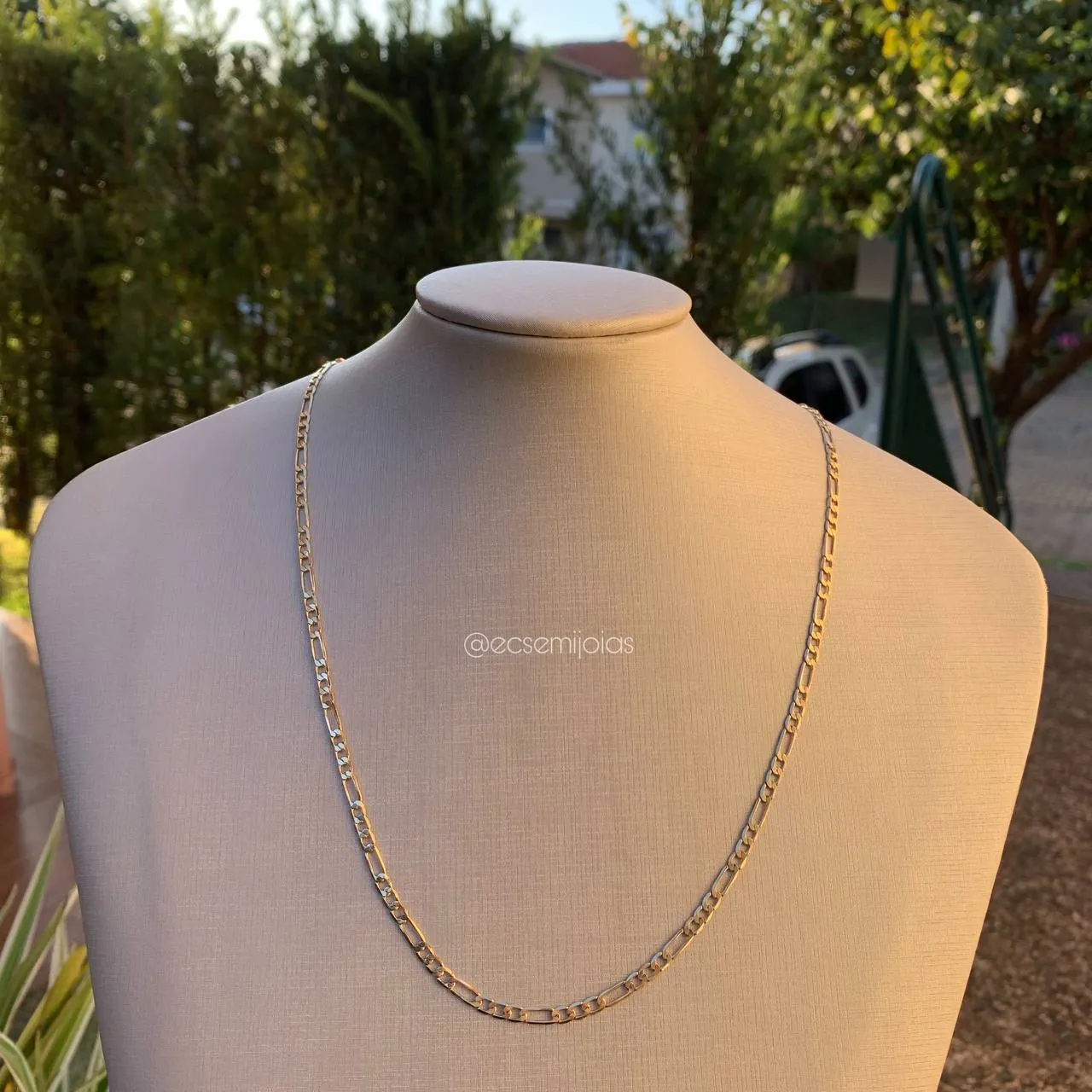 Corrente masculina 3x1 4mm 60 cm - banhado a ouro 18k