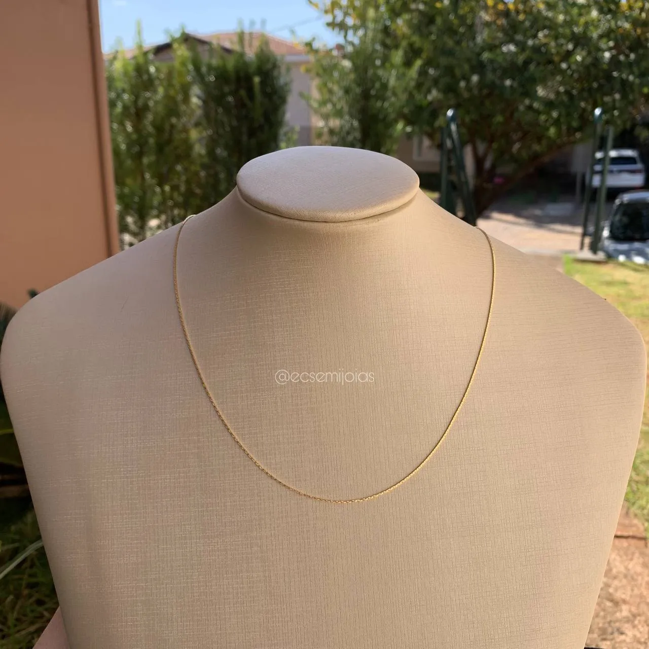 Corrente simples 45 cm - banhado a ouro 18k