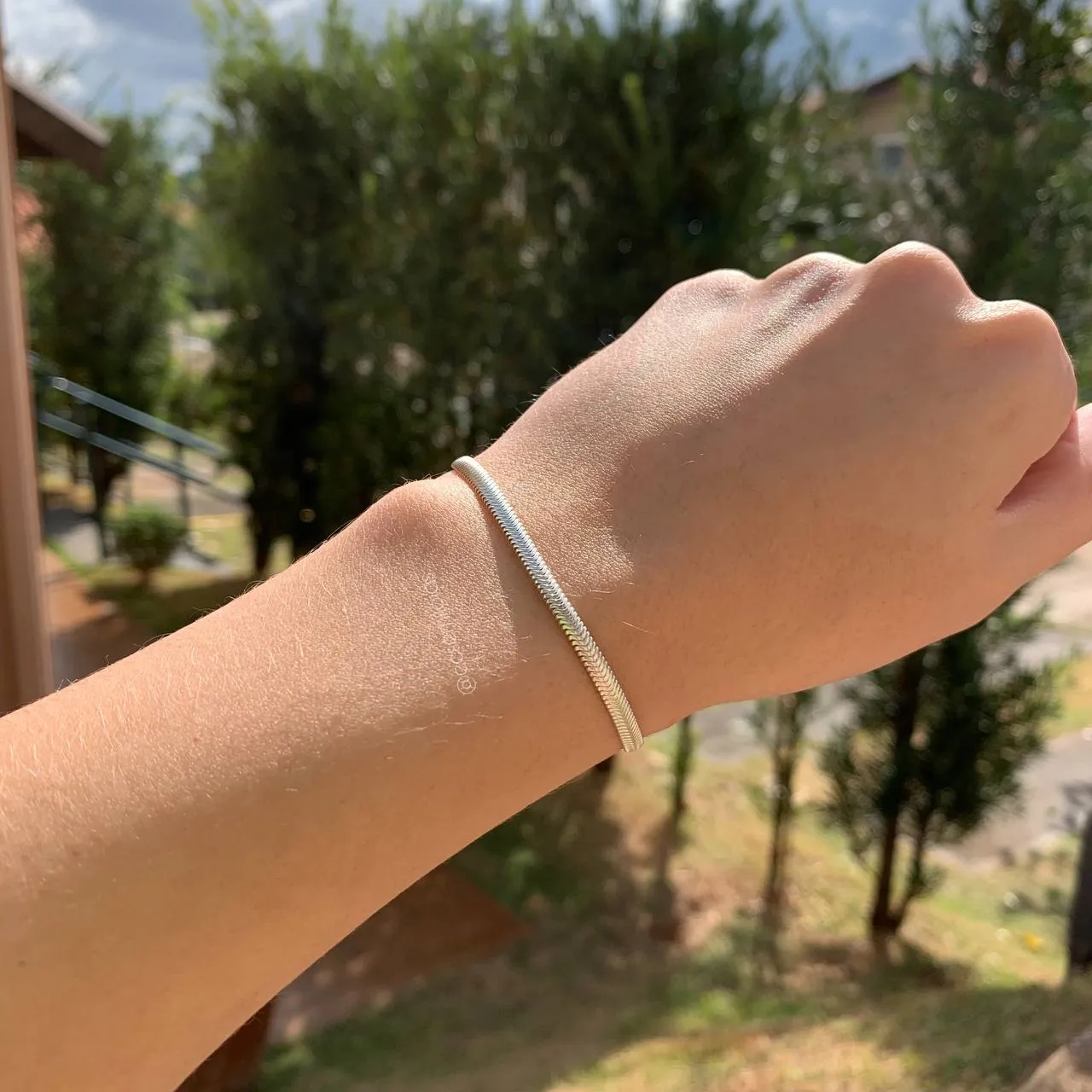 Pulseira lacraia fina - PRATA 925 - 17 cm + 2 cm de extensor