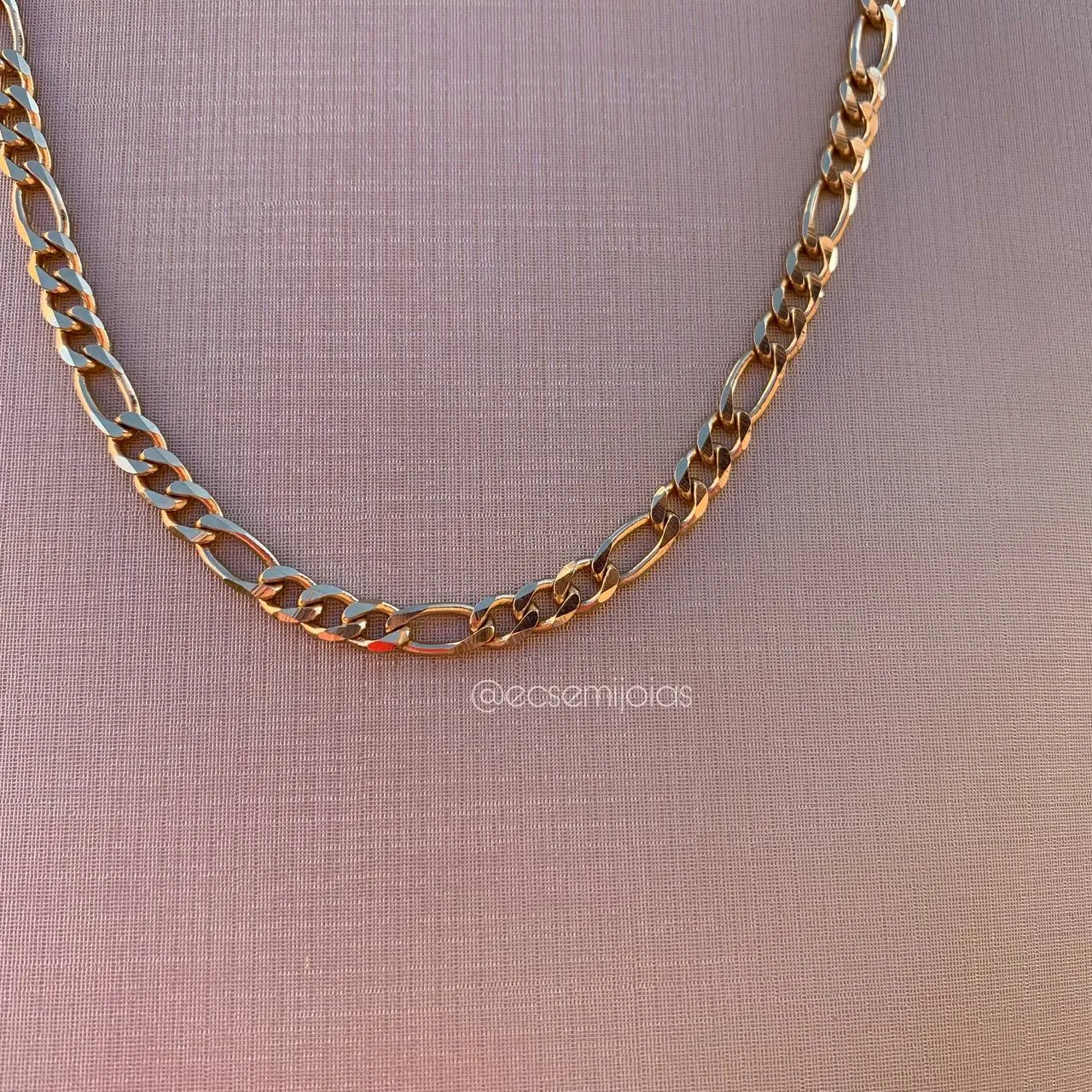 Corrente masculina grumet 3x1 5 mm- banhado a ouro 18k - 60 cm